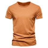 T-Shirt 100% Coton Décontracté à Col Rond et Manches Courtes