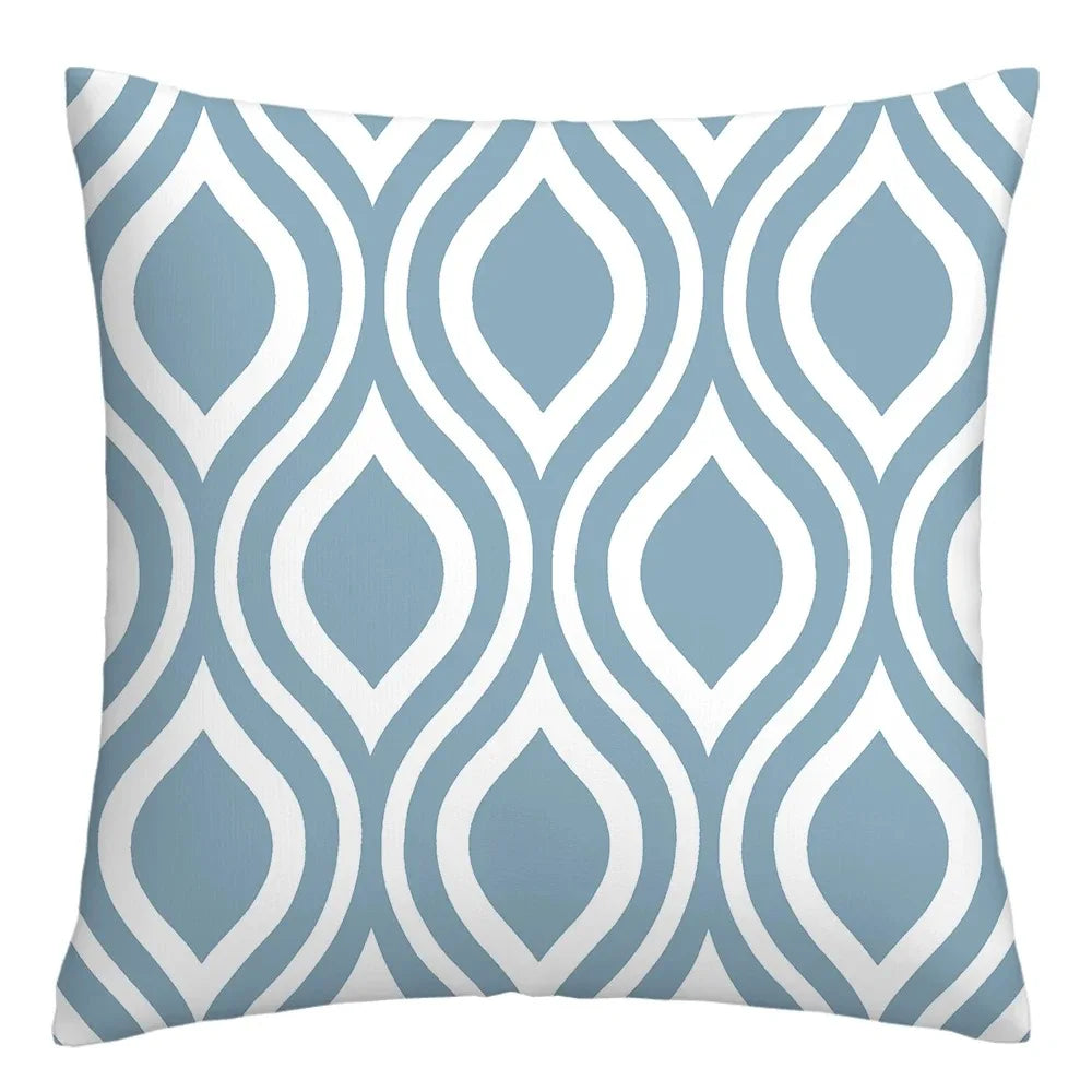 Taie de Coussin Bleu de Canapé à Différents Motifs