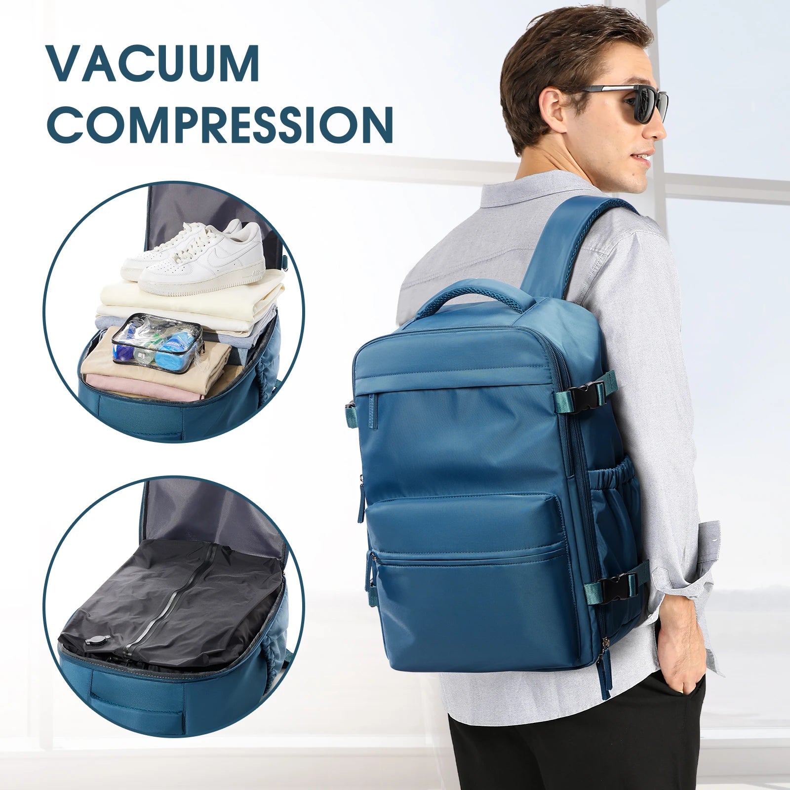Sac à Dos de Voyage à Compression Sous Vide - Pompe OFFERTE