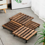 Plateau Mobile en Bois Massif pour Pots de Fleurs
