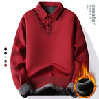 Pull 2 en 1 en Polaire et Chemise à Carreaux