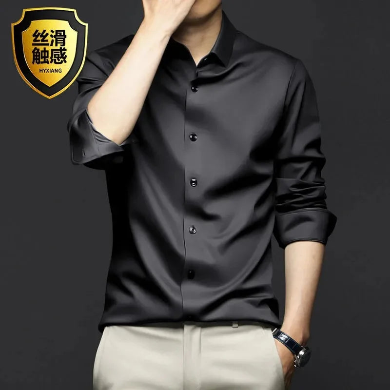 Chemise Satinée pour Hommes - 12 Couleurs