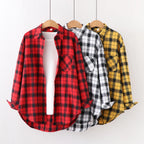 Chemise en Flanelle à Carreaux pour Femme - 15 Couleurs