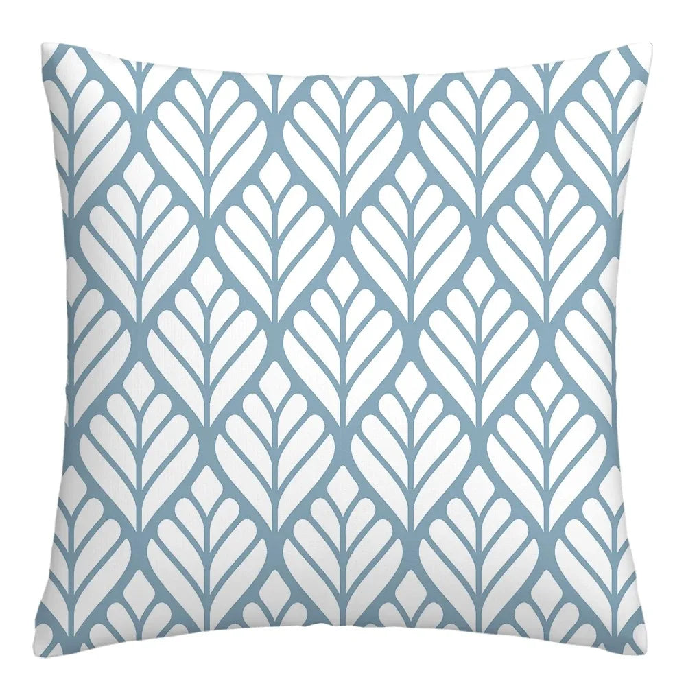 Taie de Coussin Bleu de Canapé à Différents Motifs