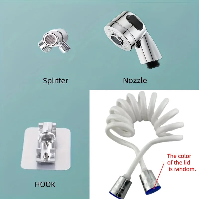 Prolongateur de Robinet Flexible avec Douchette – Tuyau Spirale pour Cuisine & Bain des Animaux