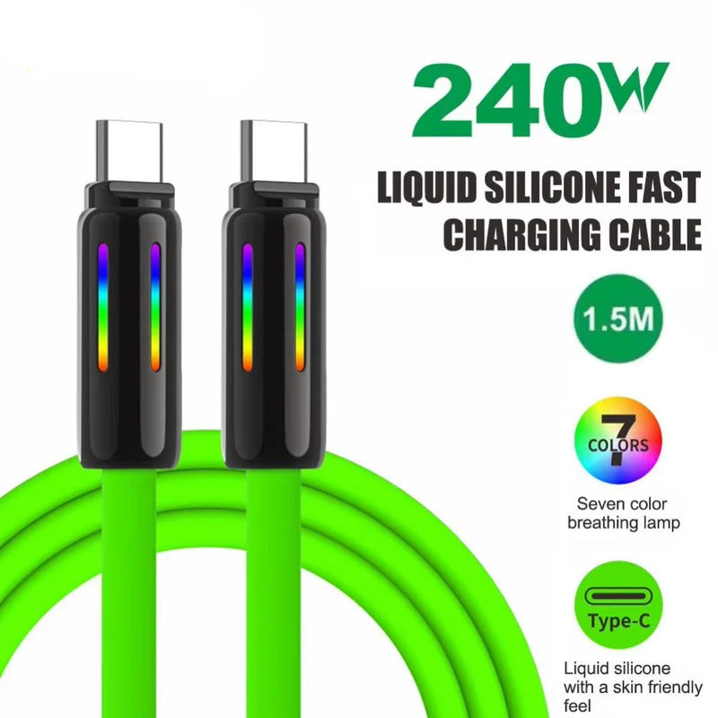 Câble RGB Silicone 240W à Charge Ultra-Rapide