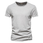 T-Shirt 100% Coton Décontracté à Col Rond et Manches Courtes