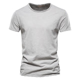 T-Shirt 100% Coton Décontracté à Col Rond et Manches Courtes