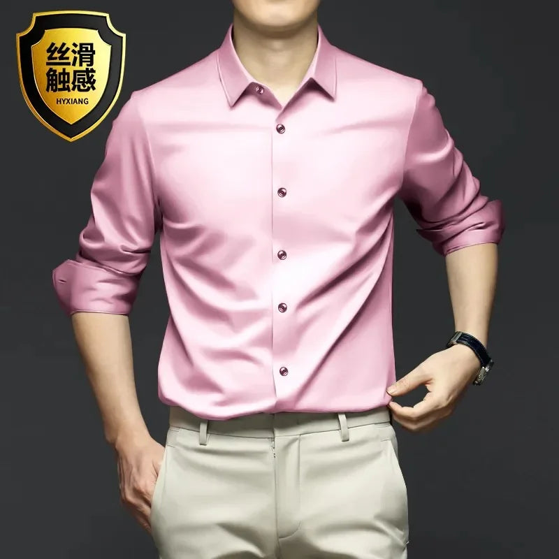Chemise Satinée pour Hommes - 12 Couleurs