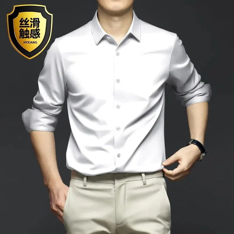 Chemise Satinée pour Hommes - 12 Couleurs