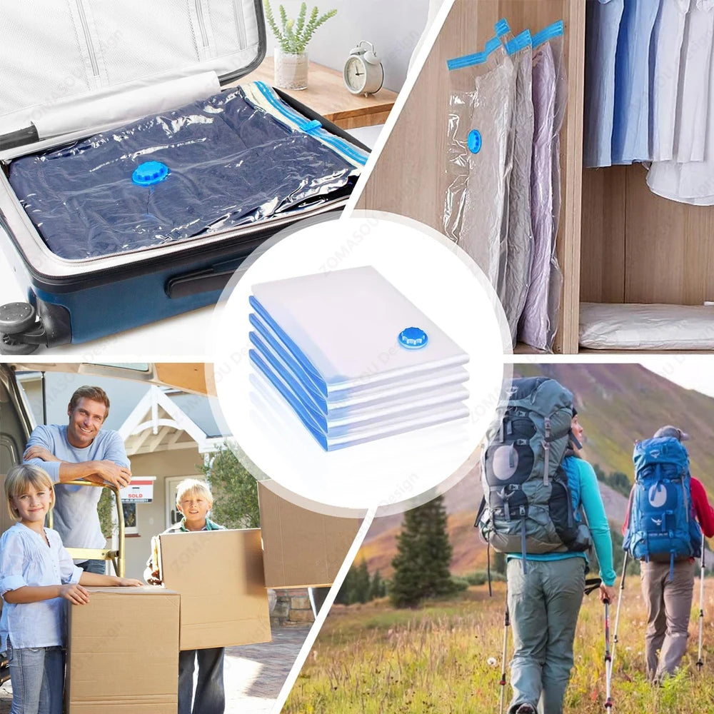 3x Sacs de Rangement sous vide 80% GAIN DE PLACE - Pompe OFFERTE