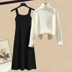 Robe Pull 2 en 1 en Tricot Casual & Chaud - Ensemble 2PCS
