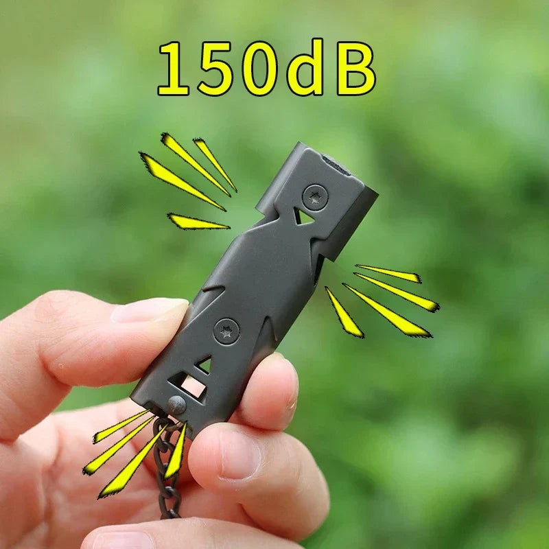 Sifflet de Survie à Double Tube Haute Puissance – Sifflet Métallique pour Randonnée, Camping et Secours