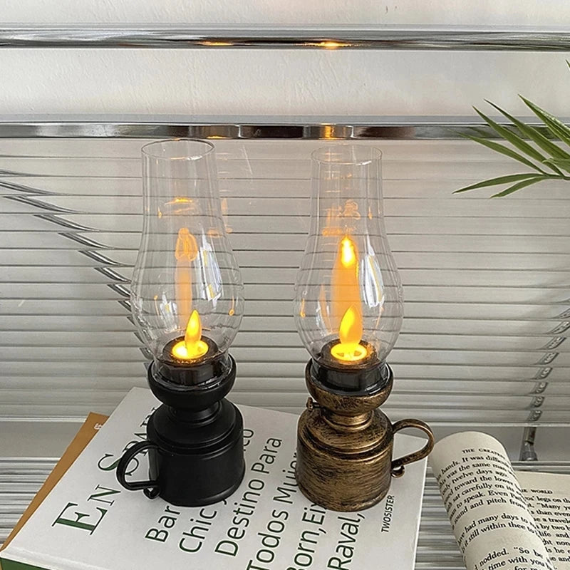 Lampe à Pétrole LED Rétro avec Effet Flamme