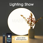 Plafonnier LED intelligent avec intensités et couleurs réglables avec télécommande