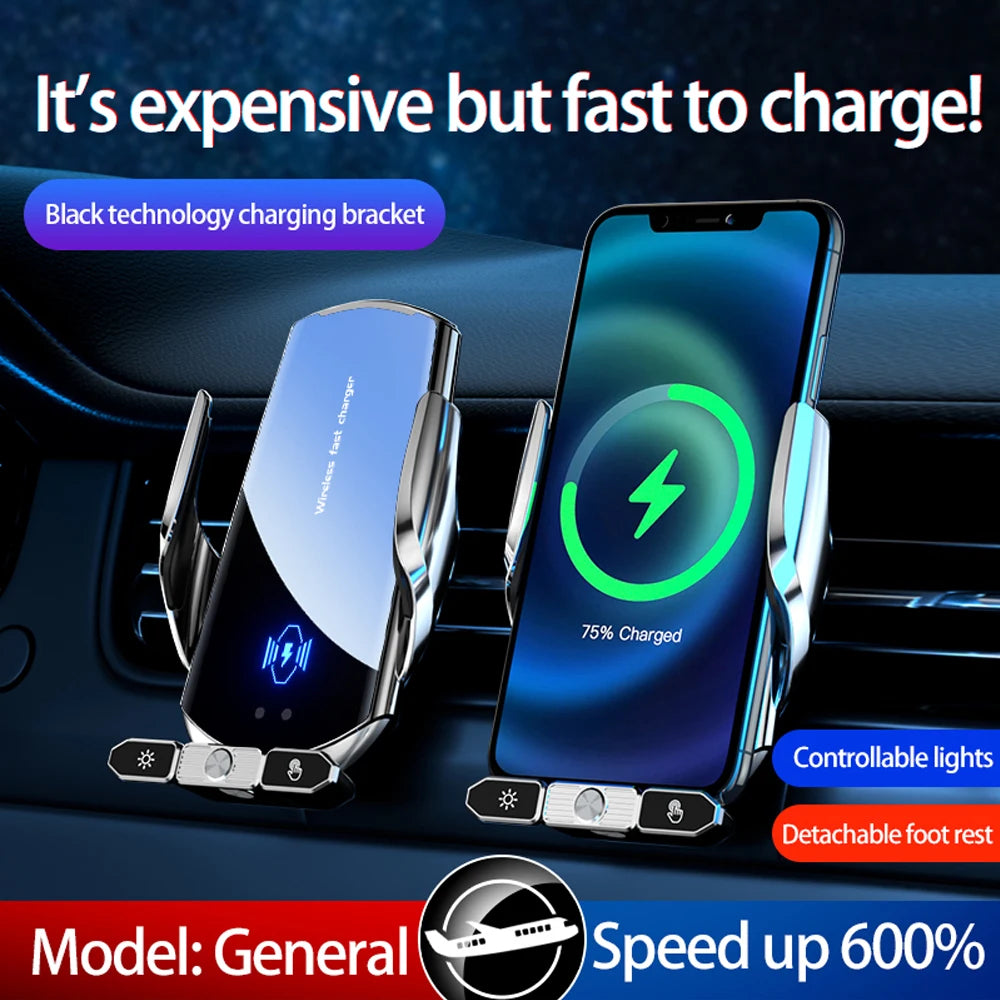 Station de recharge Rapide sans-fil pour smartphone en voiture - Double support rotatif 360°