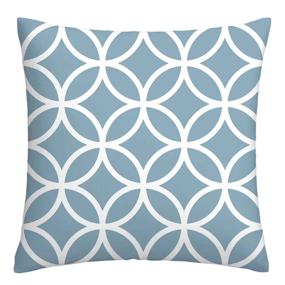 Taie de Coussin Bleu de Canapé à Différents Motifs