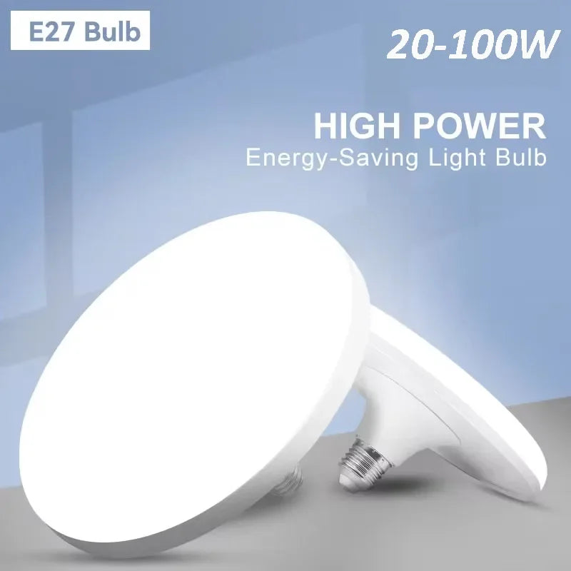 Ampoule LED Puissante Blanche E27 à Détecteur de Mouvement - 20W 30W 40W 50W 60W et 100W