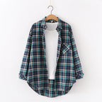 Chemise en Flanelle à Carreaux pour Femme - 15 Couleurs