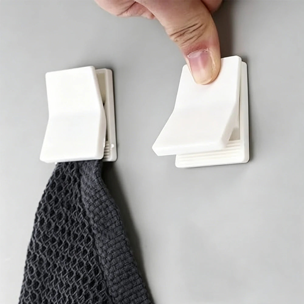 Crochets Pince Gants & Torchons Auto-Adhésifs — Lot de 4, Sans Perçage, Cuisine & Salle de Bain