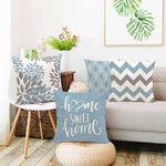 Taie de Coussin Bleu de Canapé à Différents Motifs