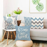 Taie de Coussin Bleu de Canapé à Différents Motifs