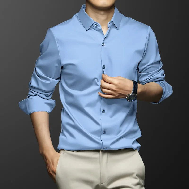 Chemise Satinée pour Hommes - 12 Couleurs
