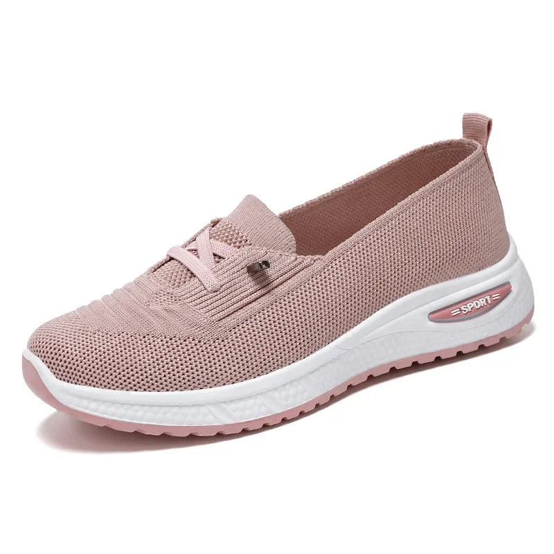 Ballerines en Maille à Faux Lacets Respirantes, Légères & Antidérapantes