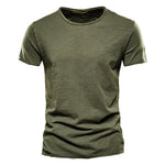 T-Shirt 100% Coton Décontracté à Col Rond et Manches Courtes