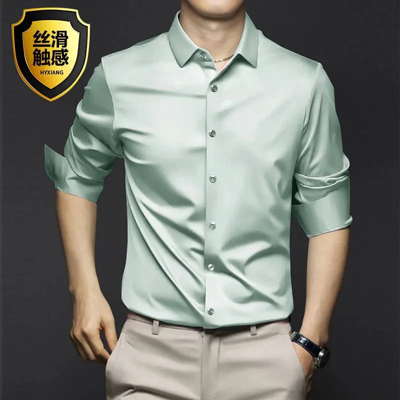 Chemise Satinée pour Hommes - 12 Couleurs