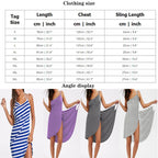 Robe de Plage Femme à Rayures – Design Croisé Facile à Enfiler pour Vacances et Été