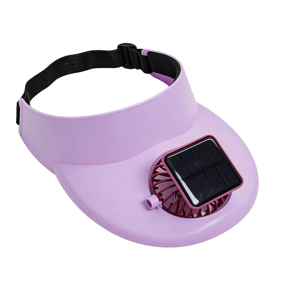 Chapeau Visière avec Ventilateur Solaire Intégré – Large Bord, Respirant et Rechargeable USB pour Sport et Plein Air