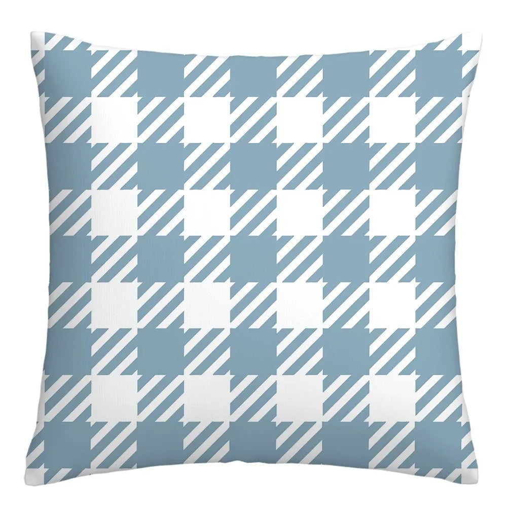 Taie de Coussin Bleu de Canapé à Différents Motifs