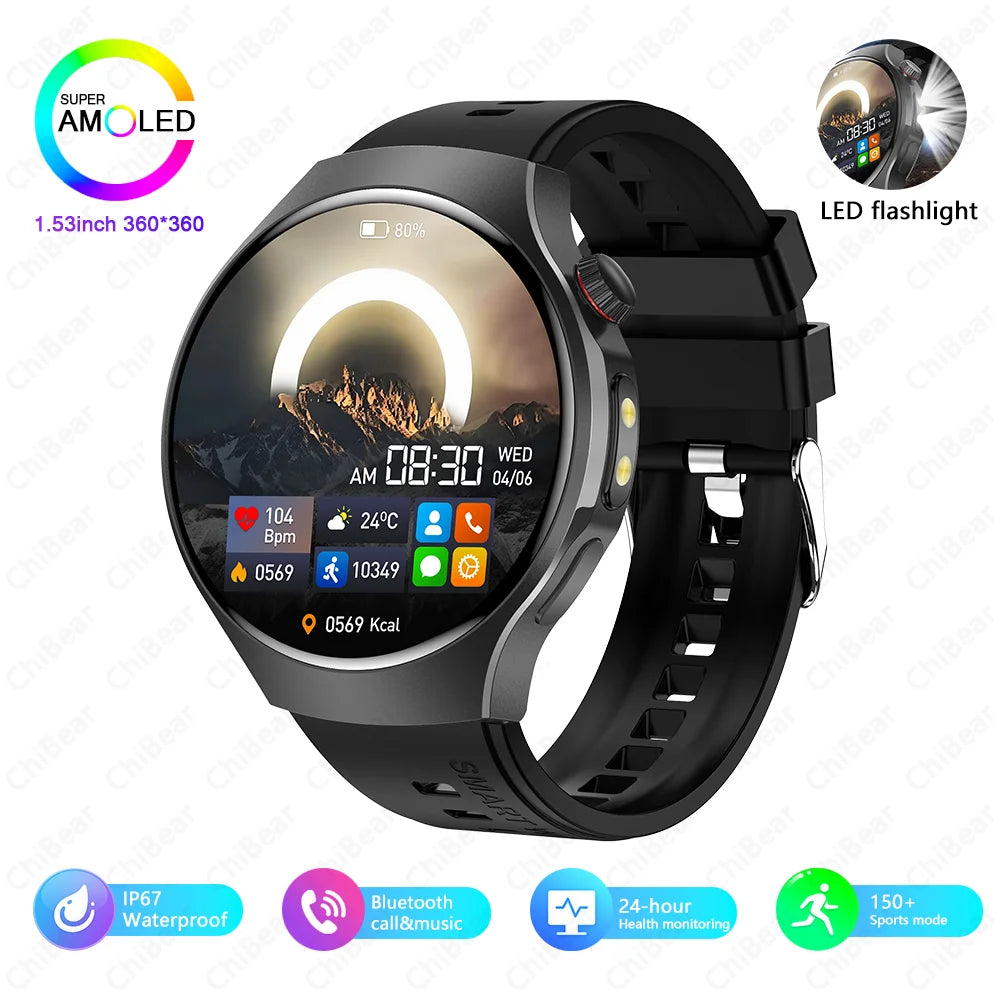 Montre Intelligente avec Lampe LED & Boussole + Bracelet OFFERT