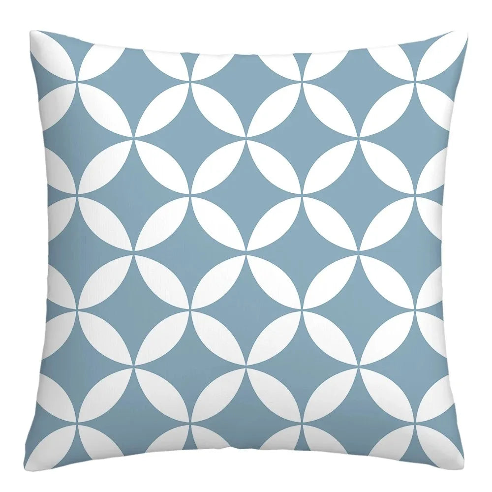 Taie de Coussin Bleu de Canapé à Différents Motifs
