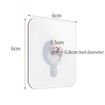 50/10pcs Self-adhesive Wall Hooks for Photo Frame Clock Strong Adhesive Transparent Nails Wall Hook Hangers Hanging Nail Holders