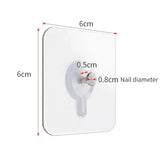 50/10pcs Self-adhesive Wall Hooks for Photo Frame Clock Strong Adhesive Transparent Nails Wall Hook Hangers Hanging Nail Holders