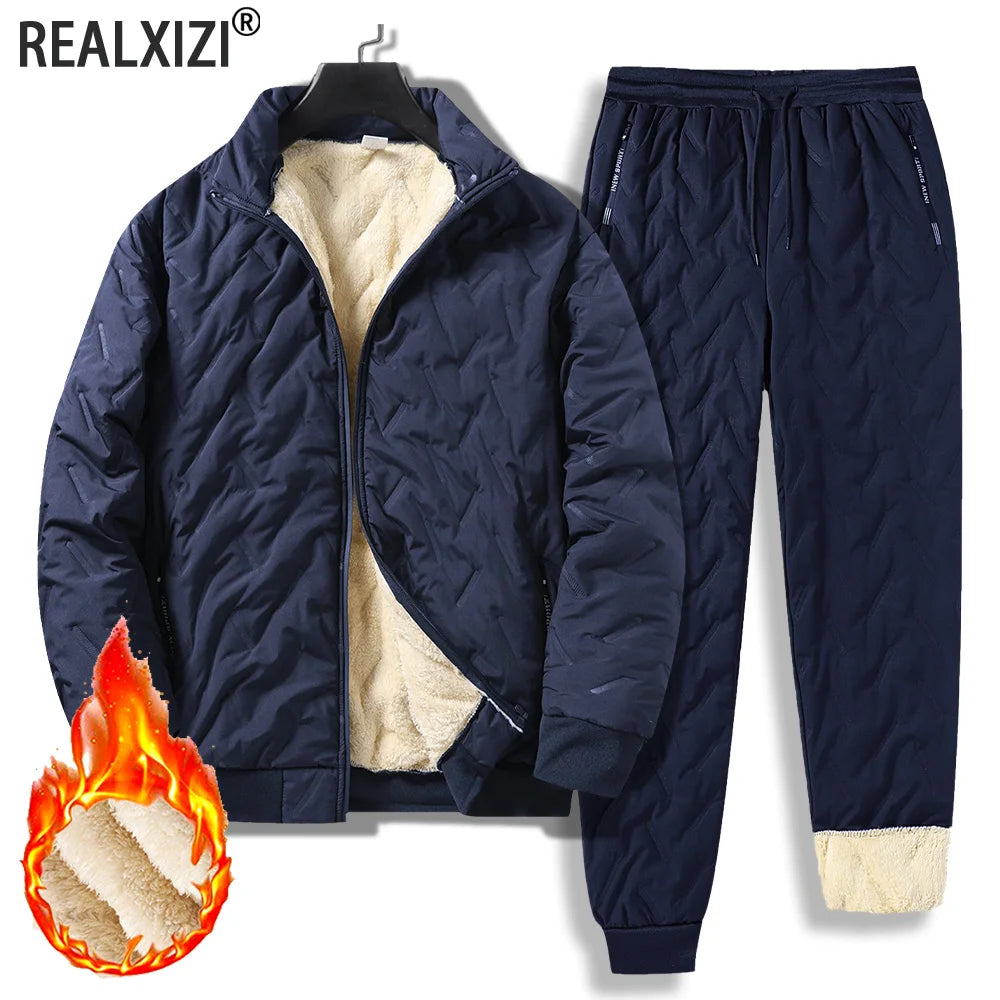 Ensemble Matelassé Imperméable Doublure Polaire pour Homme - Veste + Jogging