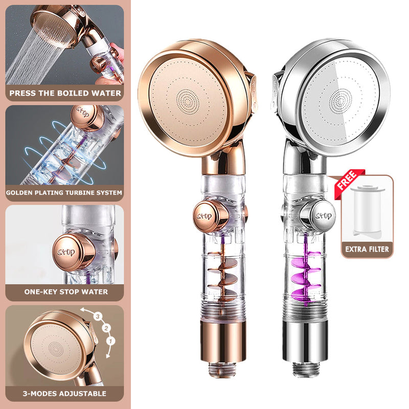 Pommeau de douche Filtrant Turbocompressé 3 Modes