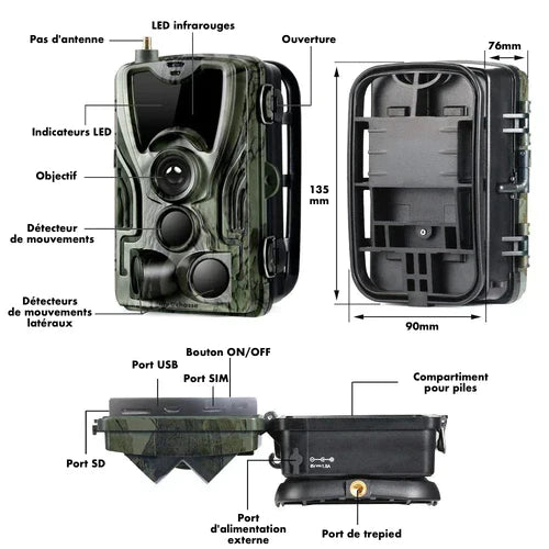 Caméra de chasse 20 MPX avec vision nocturne