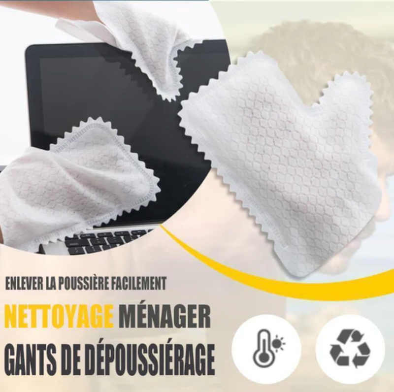 30x Gants de dépoussiérage tissés réutilisables