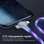 Câble de recharge lumineux 3 en 1