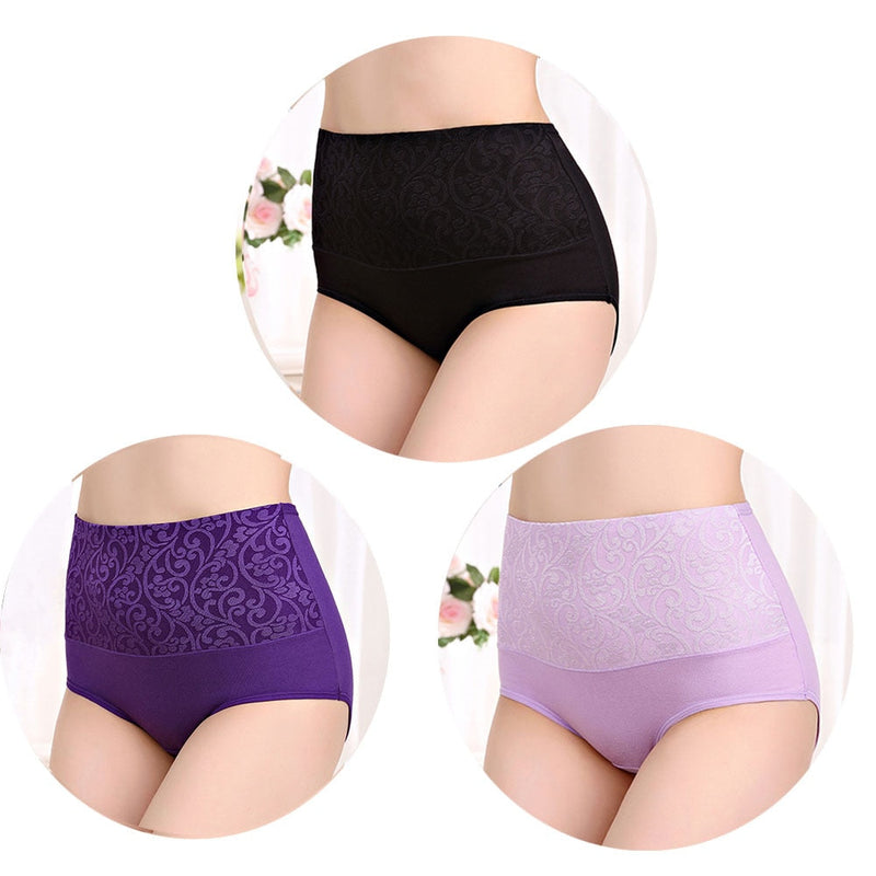 Lot de 3 Culottes abdominales en coton pour femmes