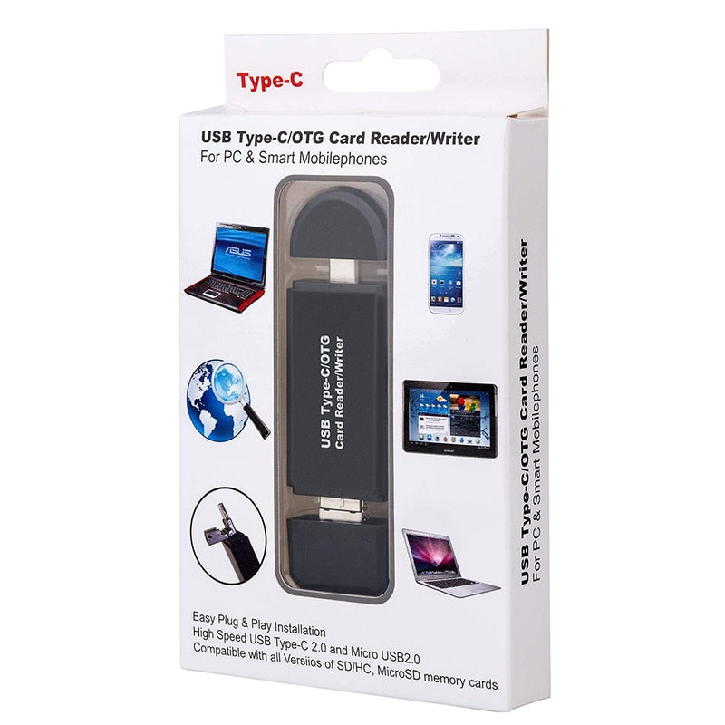 Lecteur de Carte 3 en 1 Micro USB - USB - Type C pour Android