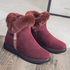 Bottines effet daim - fourrées - Femme