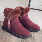 Bottines effet daim - fourrées - Femme