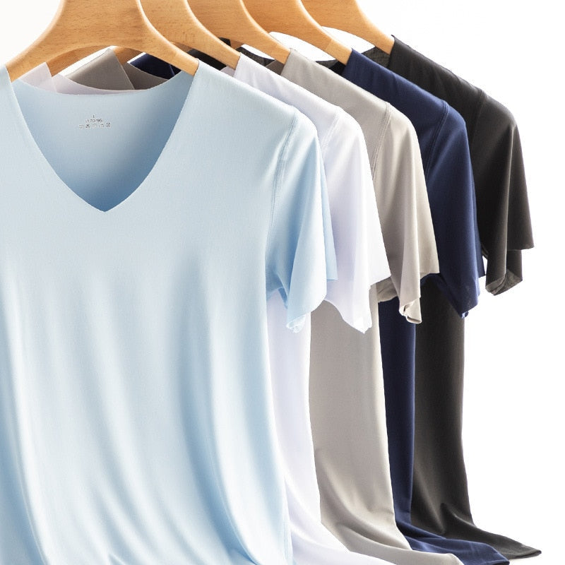 Lot de 2 T-shirt en soie glacée pour homme