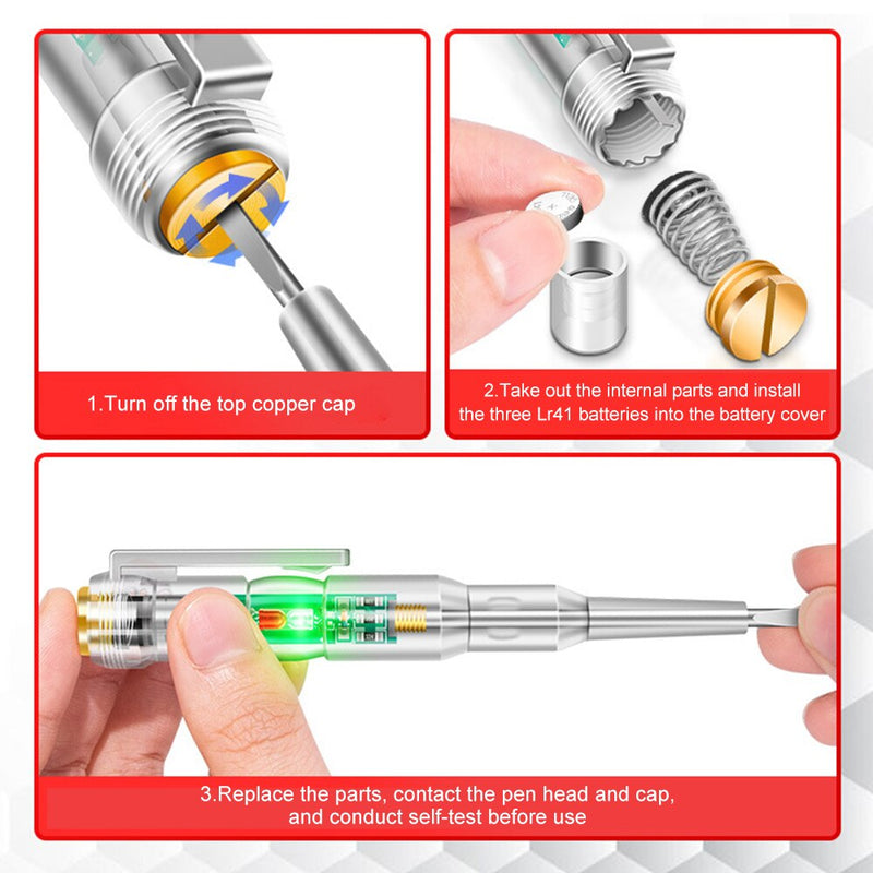 2x Stylo testeur de circuit électrique 2 EN 1