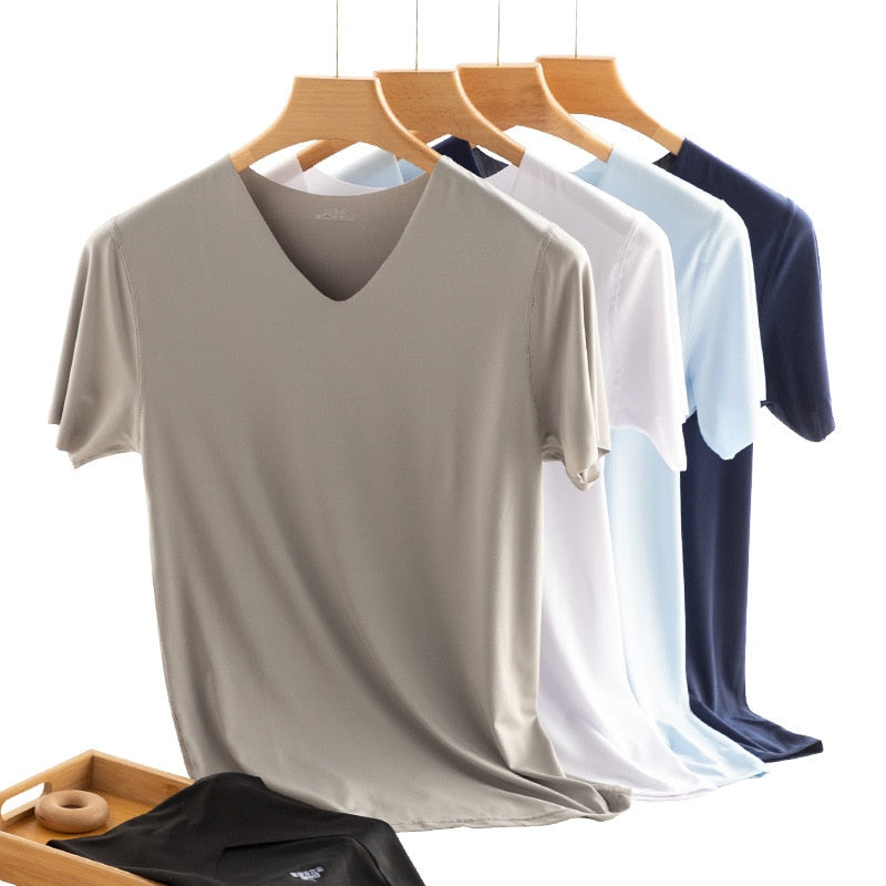 Lot de 2 T-shirt en soie glacée pour homme