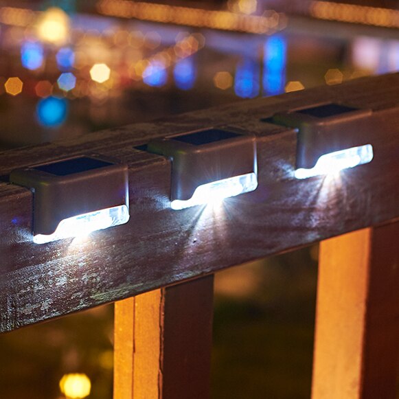 4x Appliques LED solaires pour escaliers et clôtures